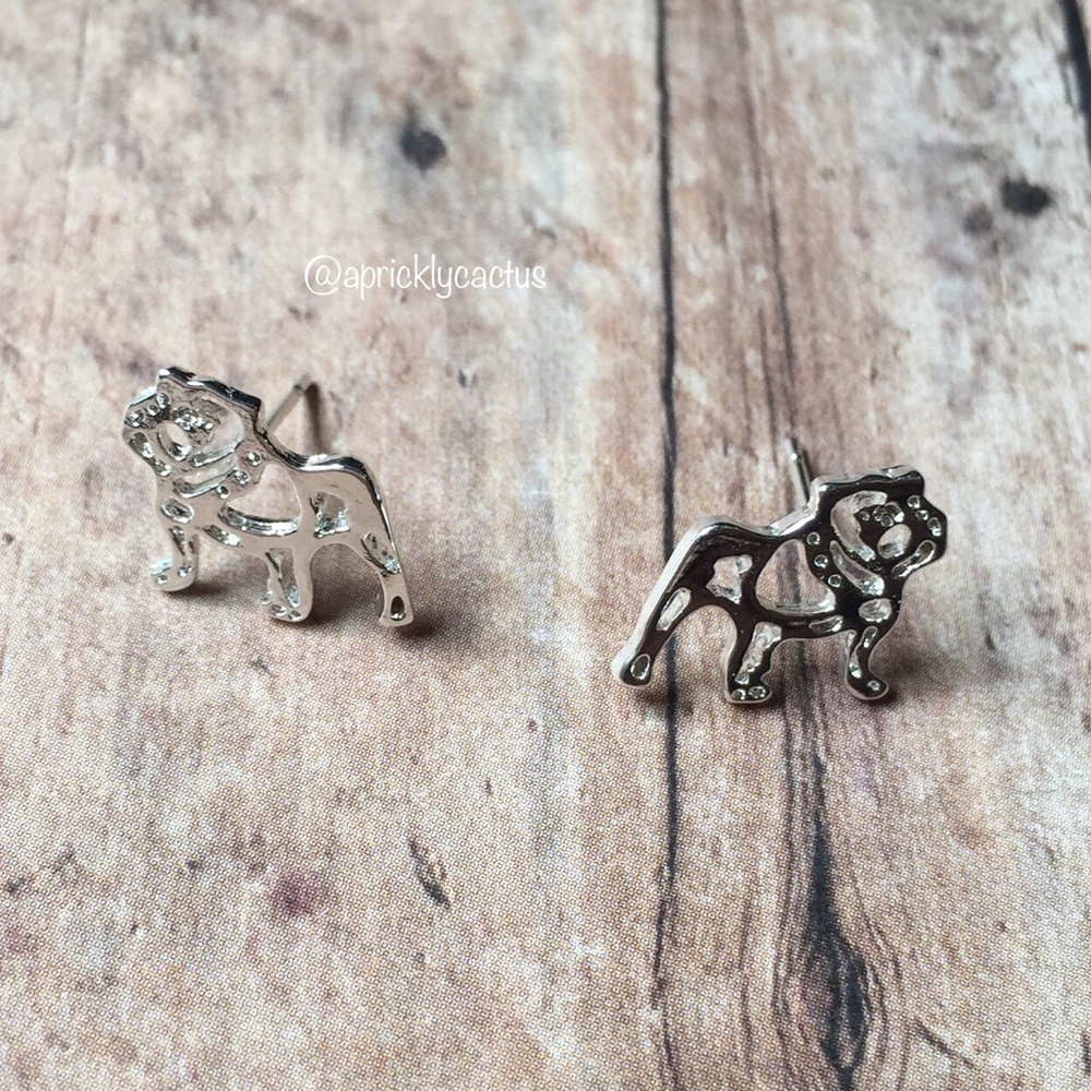COPY - 🛍 Silver Bully Bulldog Stud Earrings UGA S…